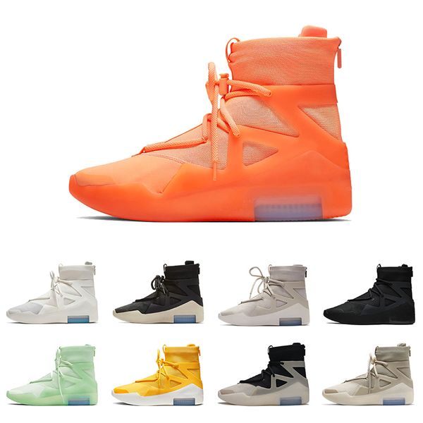 

2020 fear of god 1 men women basketball shoes boots sneakers fashion black white light bone amarillo fog zooms trainers size 12