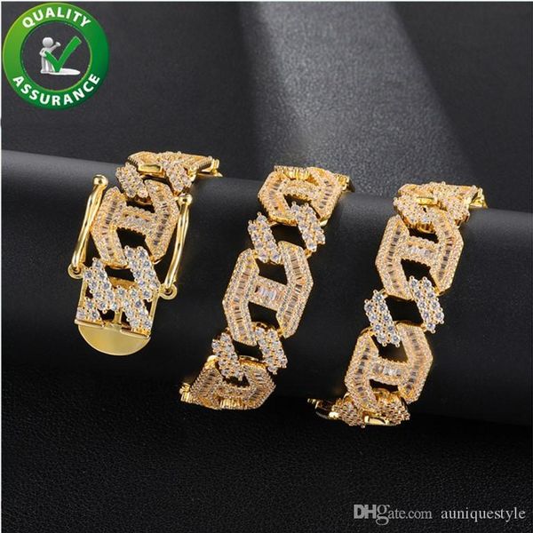 

cuban link chain 15mm luxury designer jewelry mens necklace iced out tennis chains bling diamond necklace hip hop gold plated rapper fashion, Silver