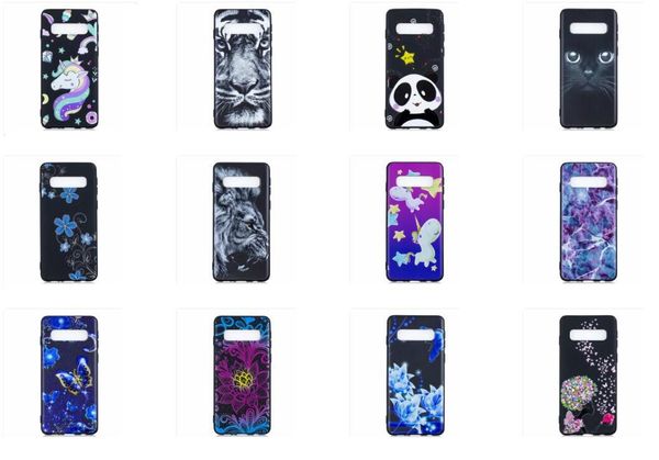 

cgjxsemboss soft tpu case for huawei p30 pro galaxy s10 plus lite butterfly flower unicorn lion tiger panda animal cartoon marble black cove