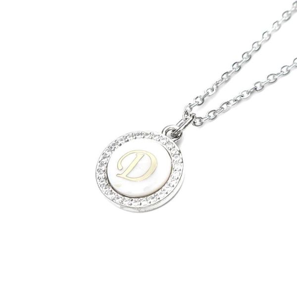 

new stainless steel necklace for men women accessories silver color shell initial alphabet a-z necklace concise daily jewelry