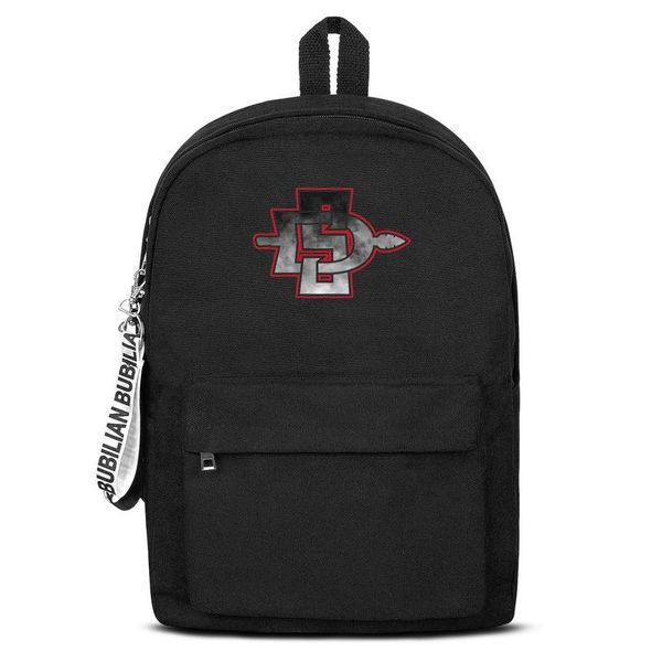 

classic san diego state aztecs football logo canvas bookbag basic backpack reusable school student business daypack basketball coconut
