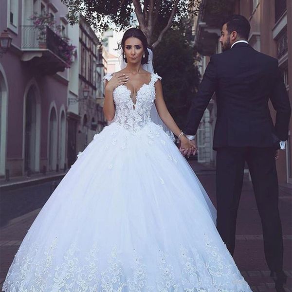 

lace appliques a-line wedding dresses beaded bridal gowns 2020 bandage back formal long vestidos de mariee middle east style, Blue;red