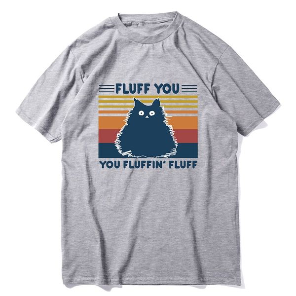 

envmenst 2020 summer t shirt men 100% cotton cat fluff you funny cat t-shirt lover gift mens short sleeve cotton xs-3xl