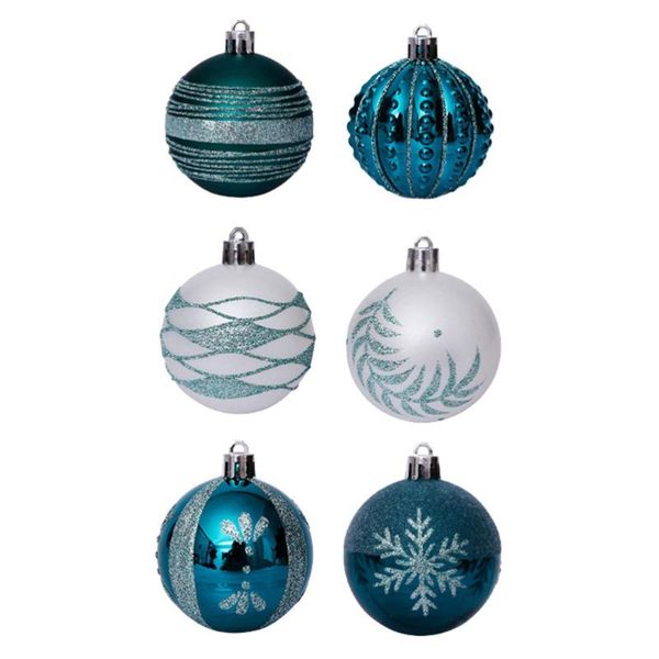 

party decoration 30pcs christmas hanging ball set scene layout props (green+white)