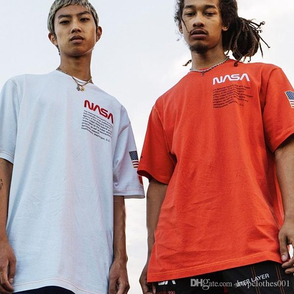 

luxury fashion nasa designer mens t shirts for hip hop rapper skateboard street style summer short sleeve t shirts suitable for mens womens, White;black