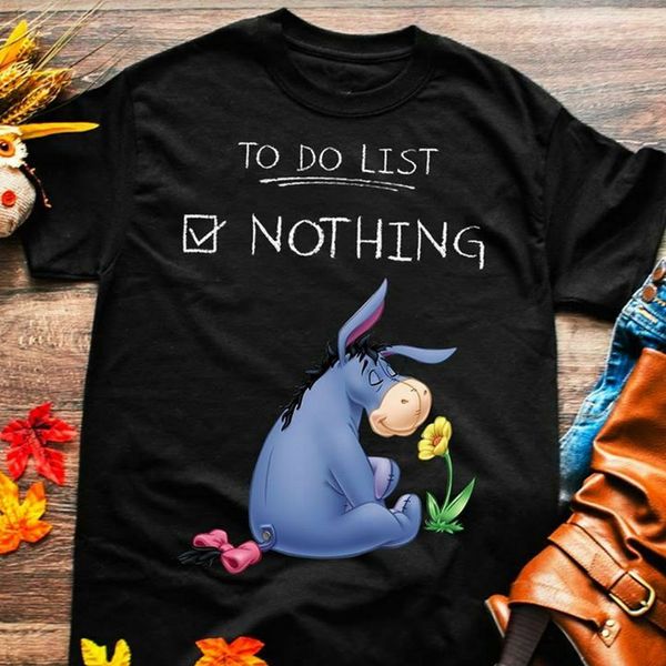 

eeyore to do list nothing tshirt women black m - 3xl fashion classic tee shirt