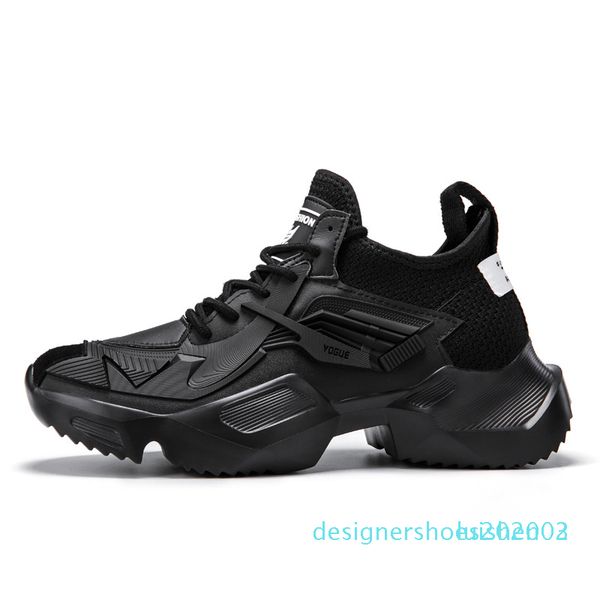 

men sneakers casual non-slip men shoes new thick bottom sports running outdoor leisure shoe trainers zapatos de hombre s03, Black