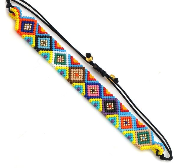 

rttooas geometric pattern miyuki bracelets women beads bohemian handmade fashion female003, Golden;silver