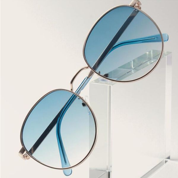 

qpeclou 2020 new fashion small round sunglasses women vintage metal square color sun glasses men driving blue, White;black