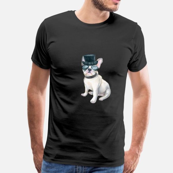 

frenchie французский бульдог top hat авиаторы собаки в тенниска мужчины дизайнер с коротким рукавом евро размер s-3xl одежда солнечный свет