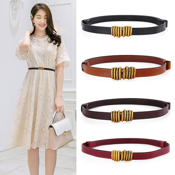 

new woman luxury designer belts genuine leather belts fashion adjustable belt dress jeans female waist belt, Black;brown