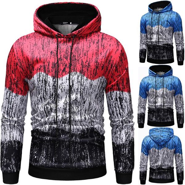 

men's hoodies & sweatshirts europe and the united states matching color set head slim fashion hoodie digital print for men, Black