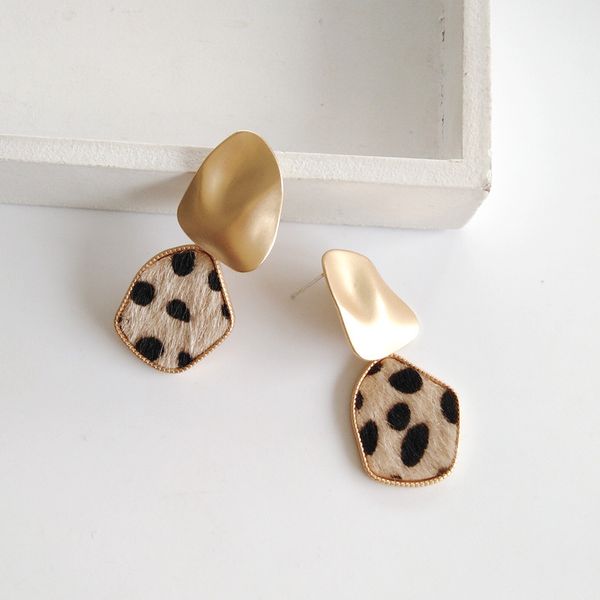 

dangle & chandelier fashion leopard print geometric earrings bohemia pendent drop 2021 brincos trendy female jewelry for women, Silver