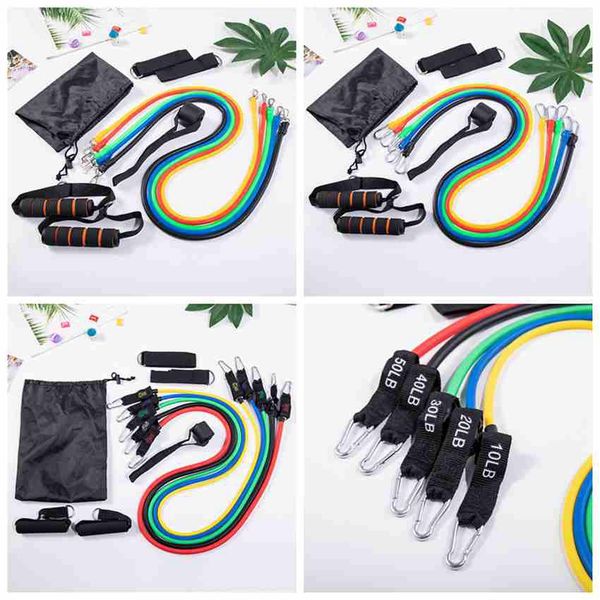 

11pcs/set pull rope fitness exercises resistance bands latex body training workout elastic yoga band fitness supplies cyz2606 10pcs