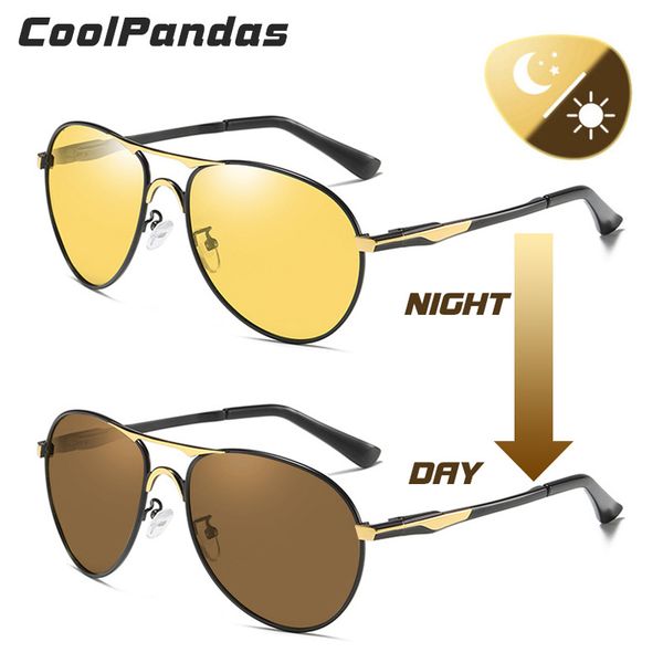 

2019 aviation car driver day night vision goggles pchromic sunglasses polarized anti-glare driving sun glasses oculos de sol t200108, White;black
