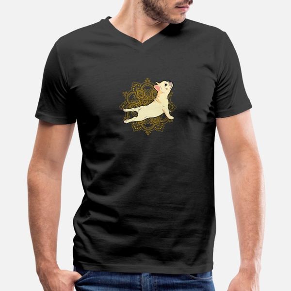 

yoga frenchie bulldogbhujangasana mandala t shirt men personalized 100% cotton crew neck basic solid famous basic summer style pattern