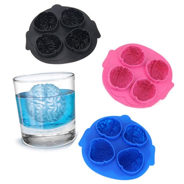 

brain ice cube tray creative funny 4 holes brain cookies chocolate baking silicone e mould kitchen bar halloween party tools vt1528