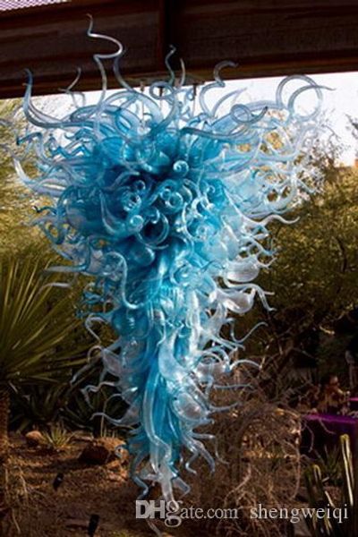 

artistic decoration blue glass chandelier lighting industrial style lamp home goods mediterranean style living room staircase