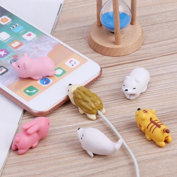

1pc cute bite cartoon animal cable protector cord wire protection mini cover charging cable winder protector new