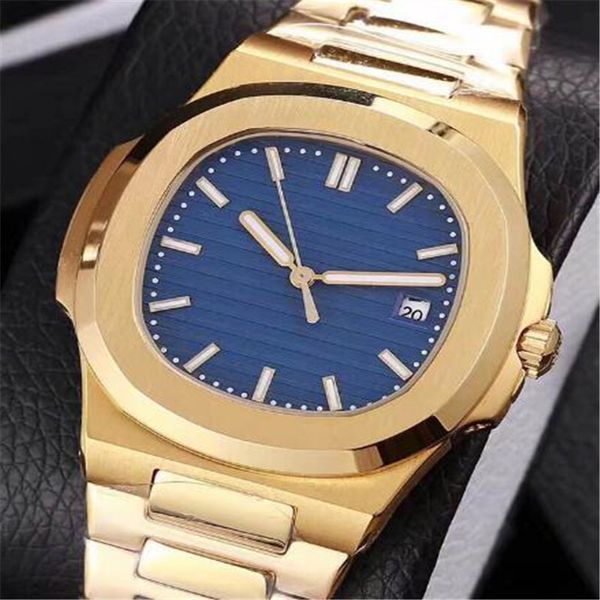 

18 colors luxury watch gold silver automatic mechanical watch stainless steel luminous hand white dial watch nautilus wholesale factory, Slivery;brown