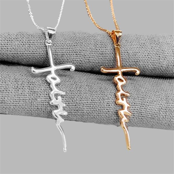 

2020 new jewelry styles jesus cross lady chic female chain pendant necklace prayer hope lady, Silver