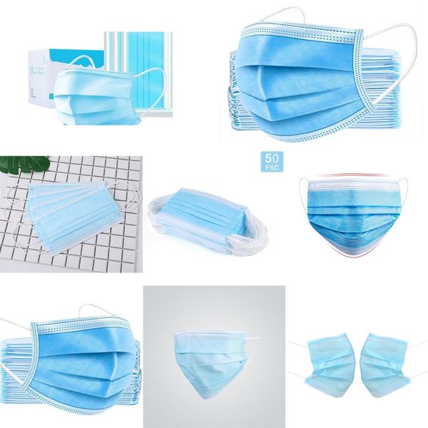 

mask mouth dust filter masks anti face mask 3 laye anti dust meltblown cloth 3 ply non woven masks earloops masks dmmask#522wxd4