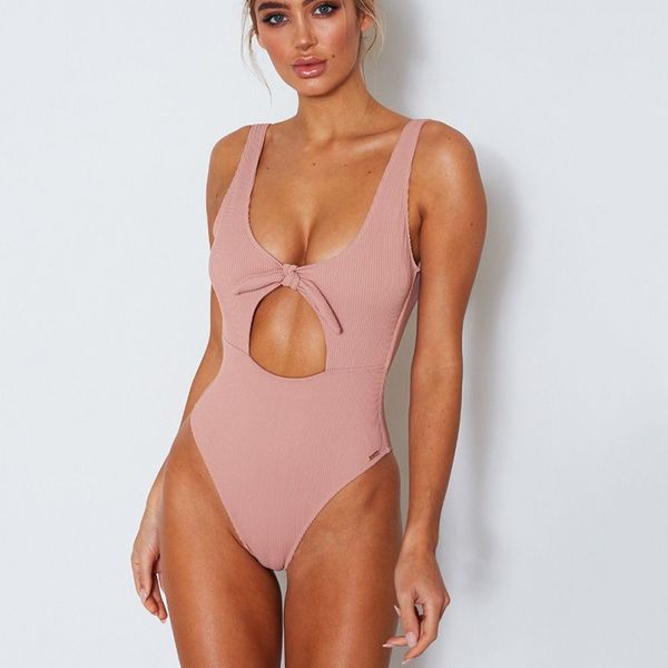 

sexy high cut ноги купальники one piece купальники женщины ребристые monokini bow knot купальный костюм выдалбливают пляжная одежда стринги