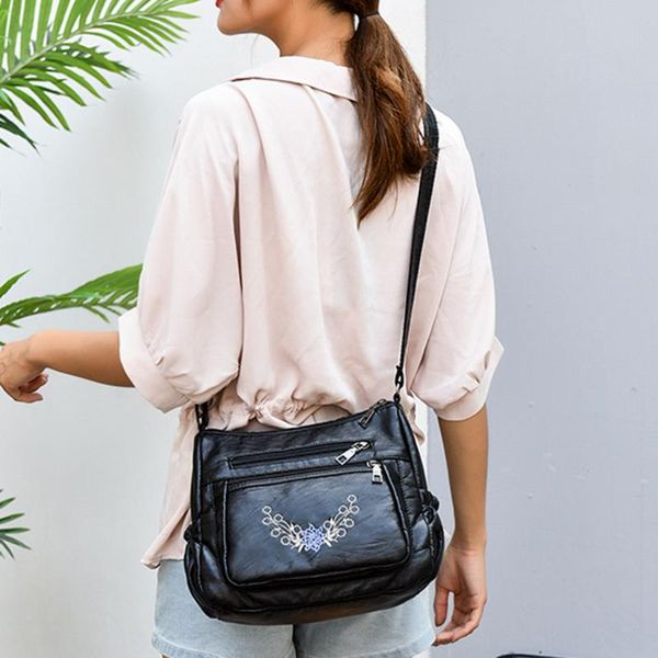 

women shoulder bag large capacity messenger bags female pu leather zipper travel crossbody bags handbag bolsos torebki damskie