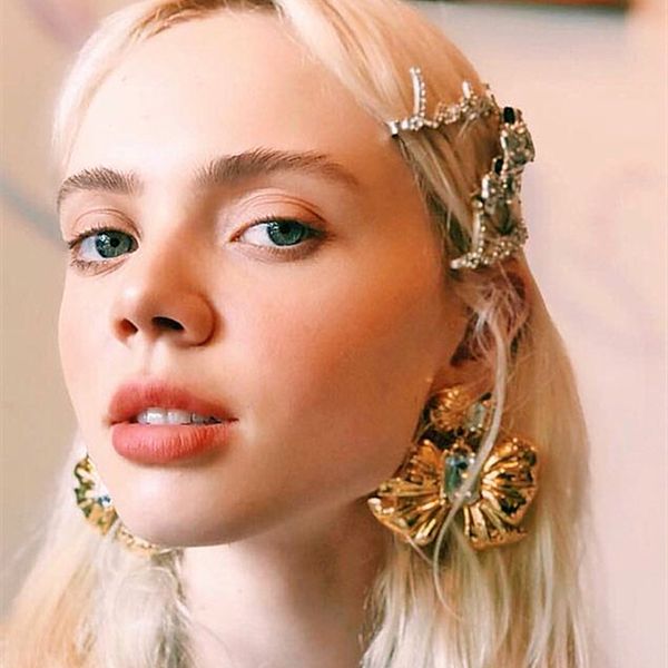 

exagerated alloy big bow knot charms dangle earrings for women fashion jewelry trendy statement earrings accessories, Silver