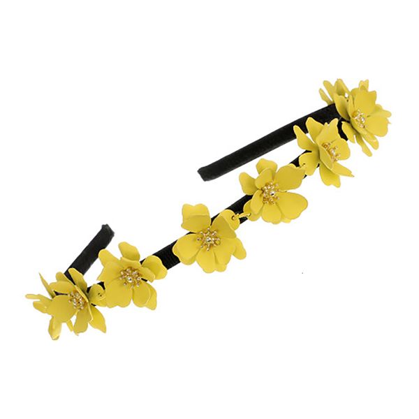 

zhini 2020 new fashion yellow flower hair hoop hendband for women simple charming hadnmade hairband accessories party jewelry, Silver