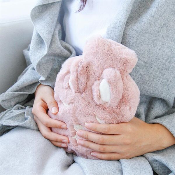 

cute water injection water bottle girls warmer bags winter hand warmer plush water bag pvc warm baby heat bags jj207 t191109