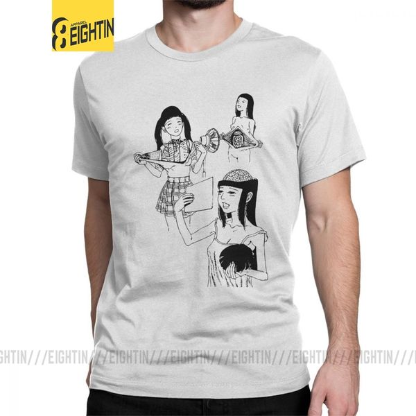 

men's junji ito t shirts japanese kago manga horror tomie harajuku pure cotton short sleeve round neck tees summer t-shirt