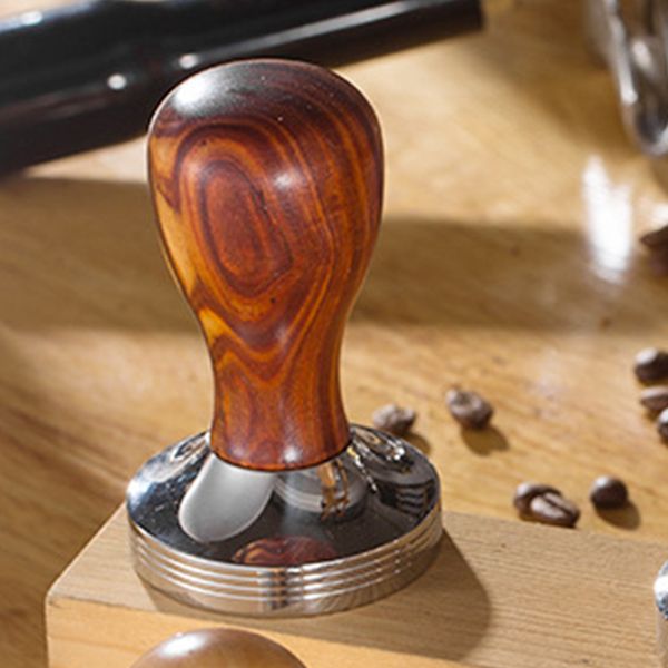 

58mm kitchen tools coffee tamper plate wooden handle stainless steel barista