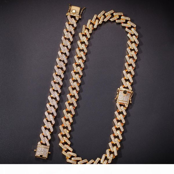 

hip hop necklace strip miami cuban chain zircon-studded hip-hop necklace for men european and american accessories hot, Silver