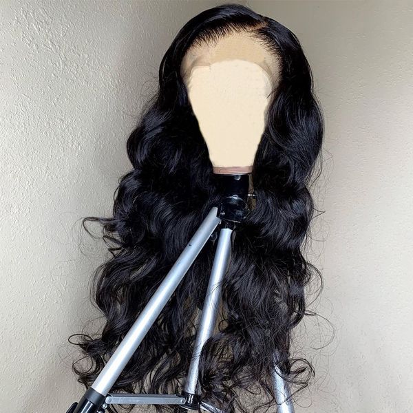 

150% 24inch lace closure wig body wave human hair wig pre plucked 4x4 brazilian lace front wig, Black;brown