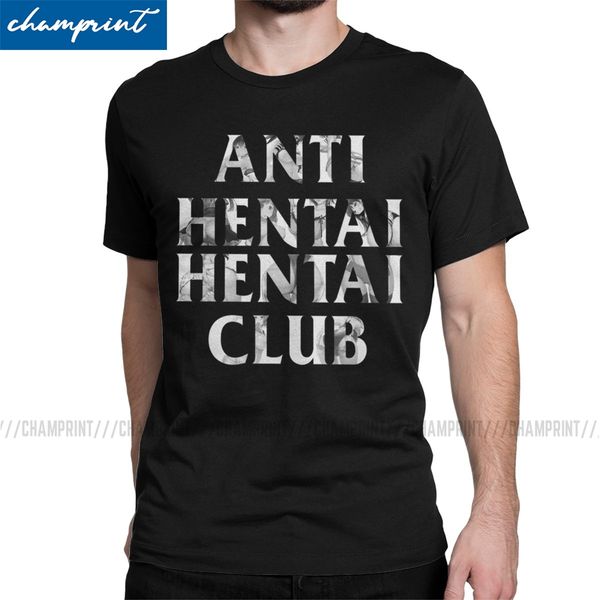 

vintage anti hentai hentai club t-shirt men pure cotton t shirt lewd japan waifu tee shirt graphic printed clothing