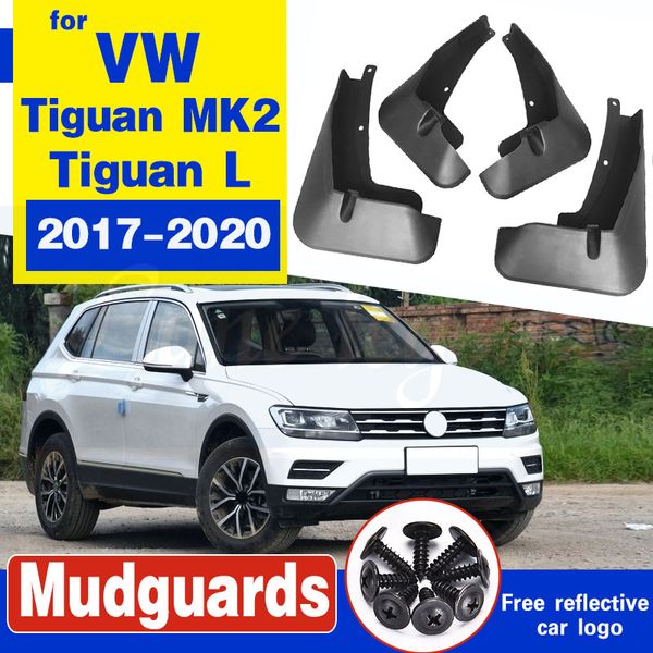 

4pcs car mudflaps front rear mud flaps mudguards splash guards fender flares for vw tiguan/tiguan l 2017 2018