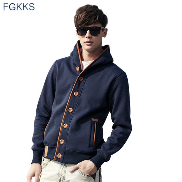 

fgkks new spring brand pullover hoodies men fashion pullovers hoodie sweatshirt male casual slim solid mens hooded, Black