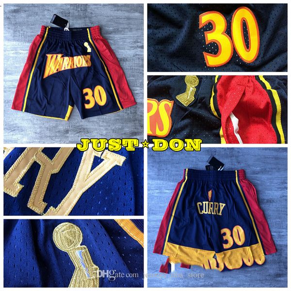 

men just don pocket basketball shorts stitch stephen 30 curry champion version pocket golden state warriors shorts lining sweatpants, Black;red
