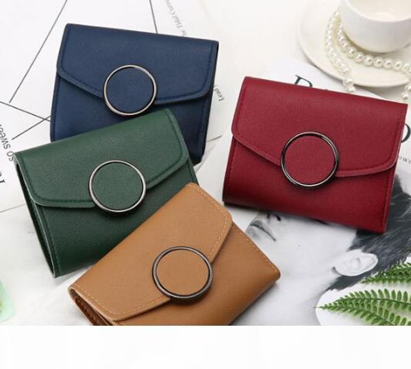 

new simple short version of the purse lady's korean version of a mini wallet with small pocket change card bag, Red;black