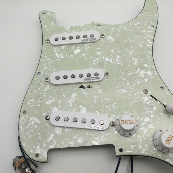 

rare pearl green alnico single coil electric guitar pickguard pickups for strato guitar, guitar pickup pickguard set