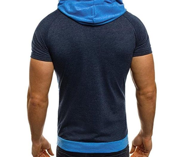 

moomphya men splicing color hooded t shirt zipper tail t-shirt slim fit hip hop tshirt streetwear funny t shirts camisetas t200617, White;black