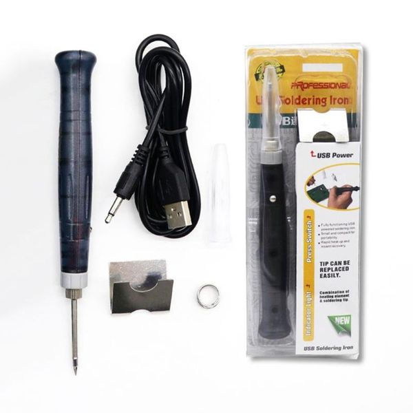 

mini portable usb 5v 8w electric powered soldering iron pen/tip touch switch adjustable electric soldering iron tools