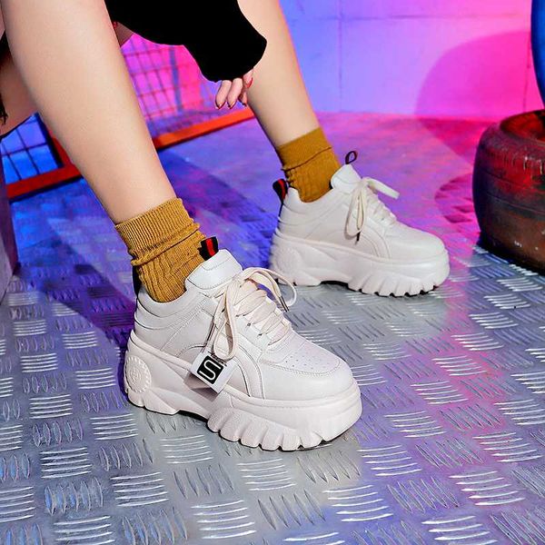 

hight increase ulzzang women casual shoes woman sneakers platform wedges high heels flats loafers ladies creepers trainers, Black
