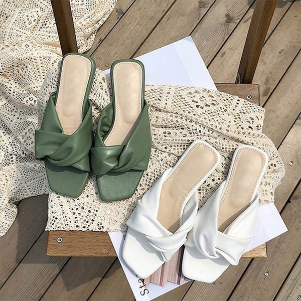 

women shoes slippers woman sandals vintage square toe bowtie flat sandals women open toe solid slipper summer beach shoe, Black
