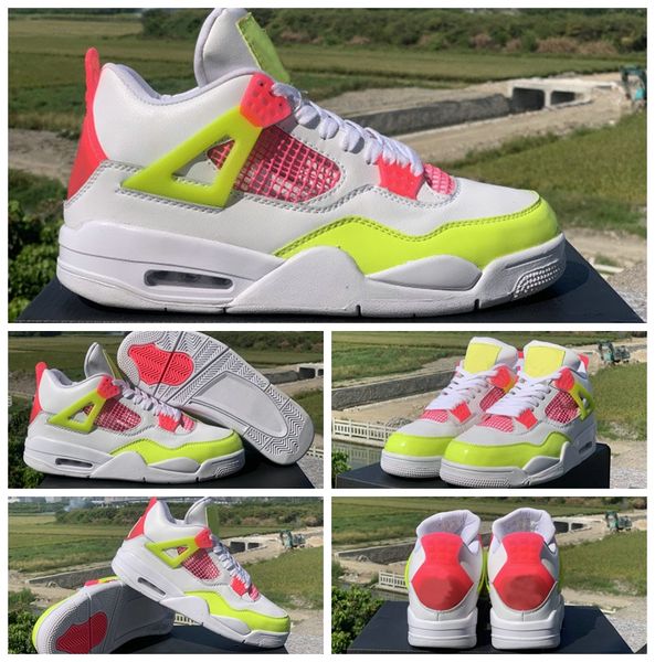 

2020 new 4 gs lemon venom women girls basketball shoes 4s white lemon venom-pink sports sneakers trainers jumpman des chaussures zapatos