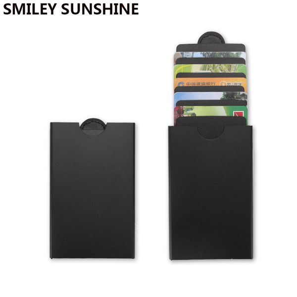 

rfid card holder slim pull out wallet men women money bag vintage thin mini small smart wallets male purse metal wolet for man, Red;black