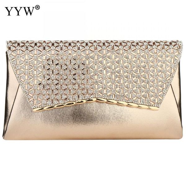 

rose gold envelope handbag evening bags rhinestone clutch purses for women evening wedding party cocktail purse 2020 luxury