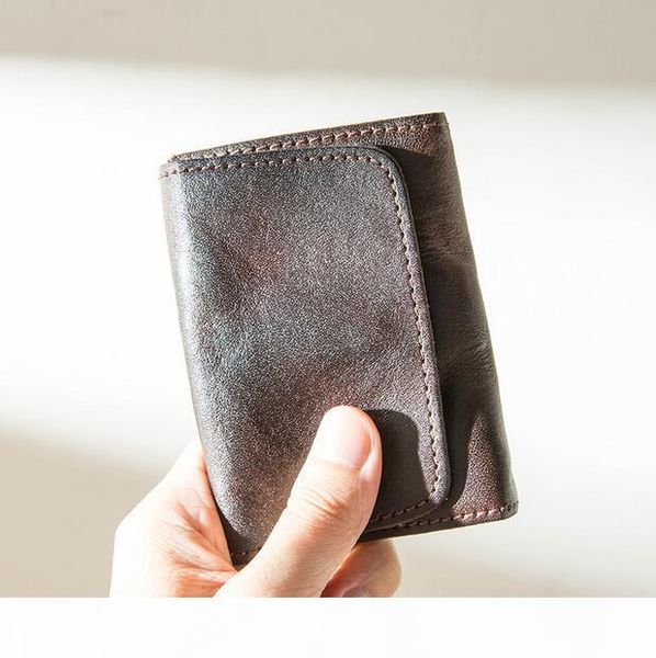 

classic crazy horse leather wallet real leather wallet for men and women mini coin wallet driving license card wallets, Brown;gray