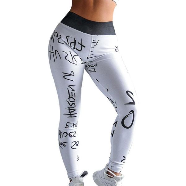 

yoga outfits selling compression pants stretch workout leggings with high waist tummy control letter print, White;red